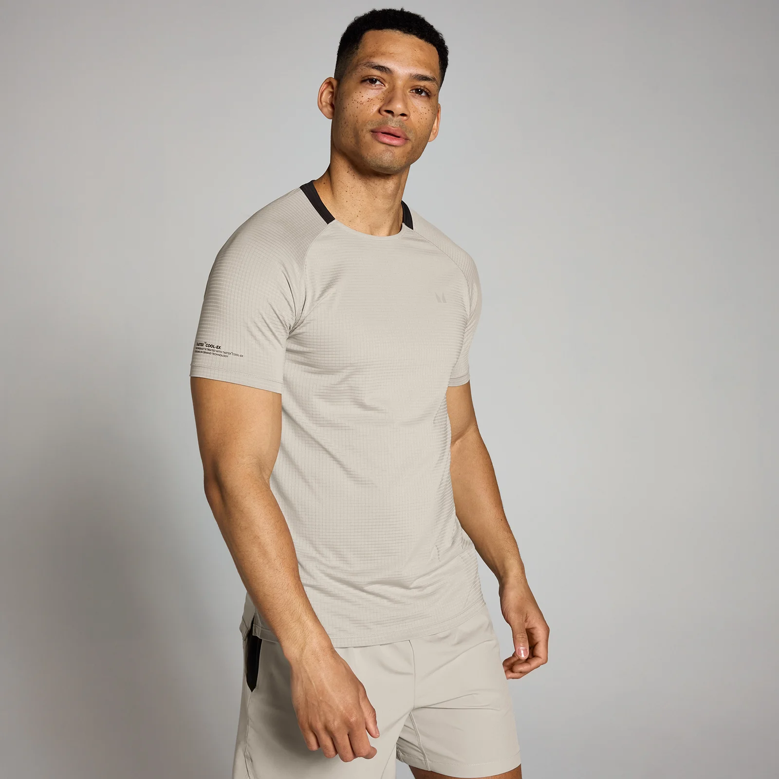MP Men's Tempo Gridded Training Shirt - Dove Grey - XS Image 1