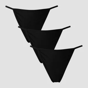 MP Women's Mid Rise G String (3 pack) - Black - Size M