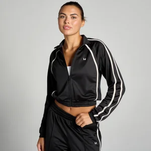 MP Women's Tricot Track Jacket - Black/White - Size XS