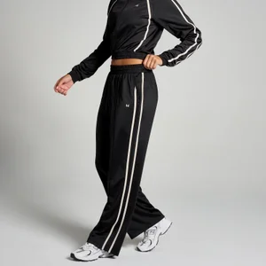 MP Women's Tricot Track Straight Leg Joggers - Black/White - Size S