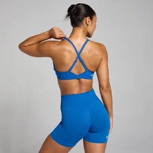 MP Women's Tempo Twist Back Sports Bra - True Blue - Size S