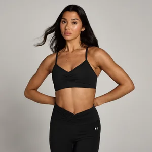 MP Women's Tempo Ruched Front Sports Bra - Black - Size XS