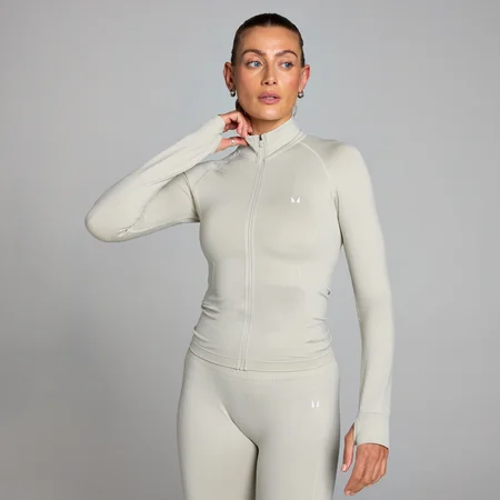 MP Women's Shape Seamless Zip Through Jacket - Ash