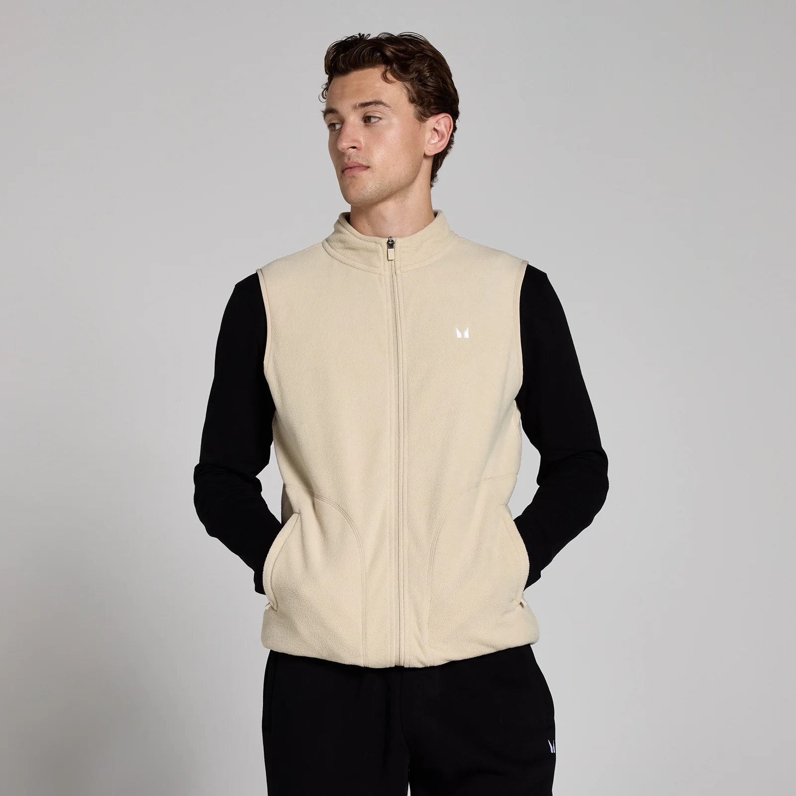 MP Men's Gilet Fleece - Oat - XS Image 1