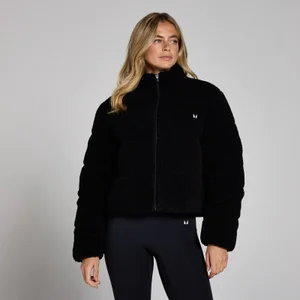 MP Women's Borg Puffer Jacket - Black - Size XXL