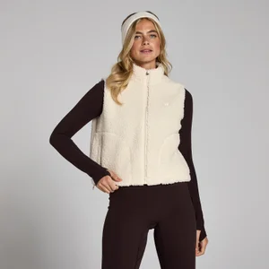 MP Women's Borg Cropped Gilet - Soft Cream - Size XS