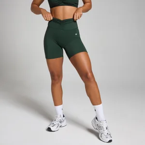 MP Women's Tempo Ruched Front Shorts - Dark Emerald - Size XS