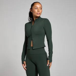 MP Women's Tempo Cropped Jacket - Dark Emerald - Size XL