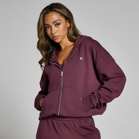 MP Women's Basics Zip Through Hoodie - Deep Berry