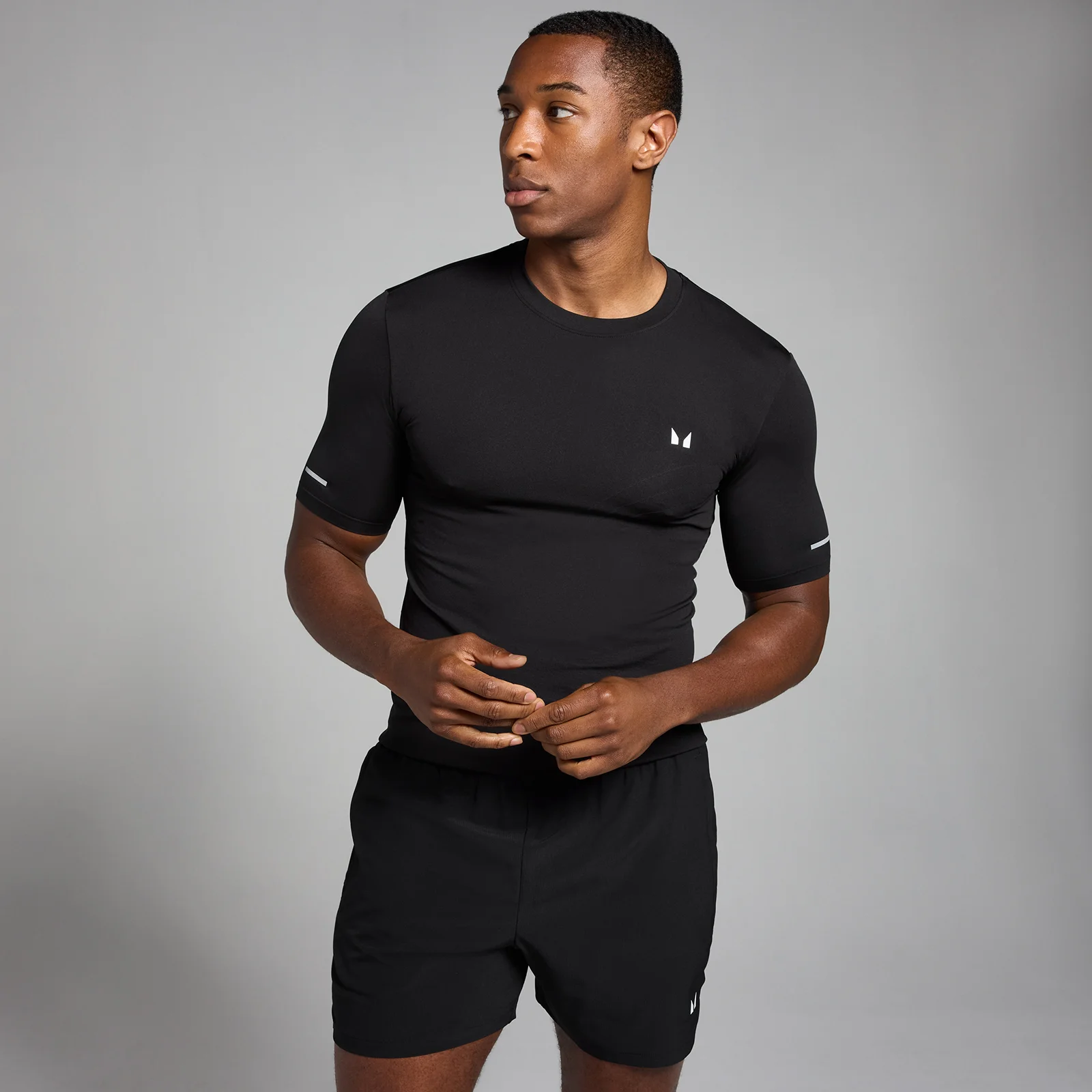 MP Men's Active Seamless Printed T-Shirt - Black - L Image 1