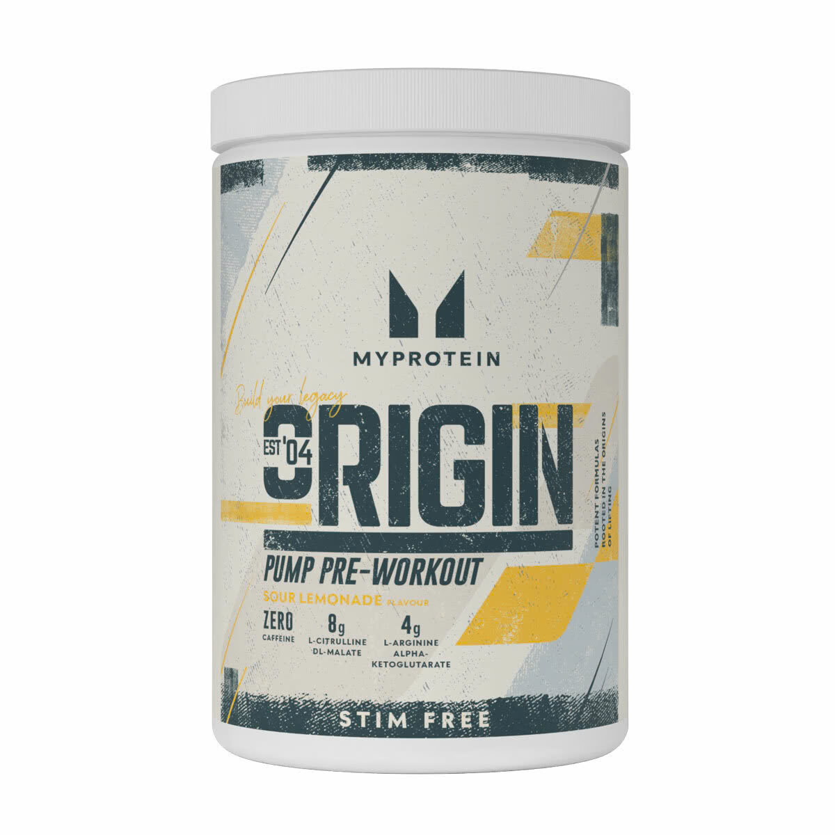Origin Pump Pre-Workout | Stim & Caffeine-Free - 750G - 30servings - Sour Lemonade Image 1