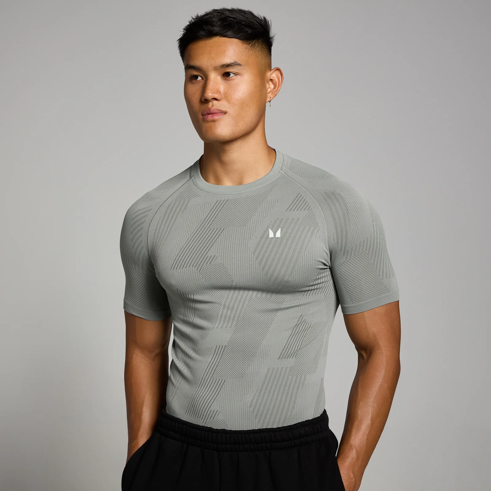 MP Men's Tempo Pillar Graphic Seamless T-Shirt - Storm - XS Image 1