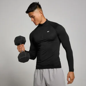 MP Men's Tempo Pillar Graphic Seamless 1/4 Zip - Black - Size L