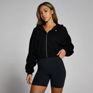 MP Women's Basics Zip Through Cropped Hoodie - Black - Size XS