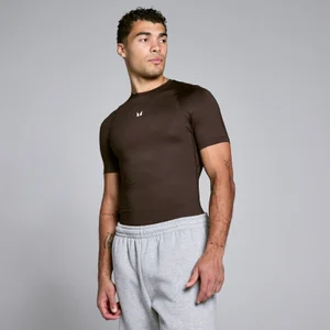 Men's Training Short Sleeve Compression T-Shirt - Chocolate - Size XXL