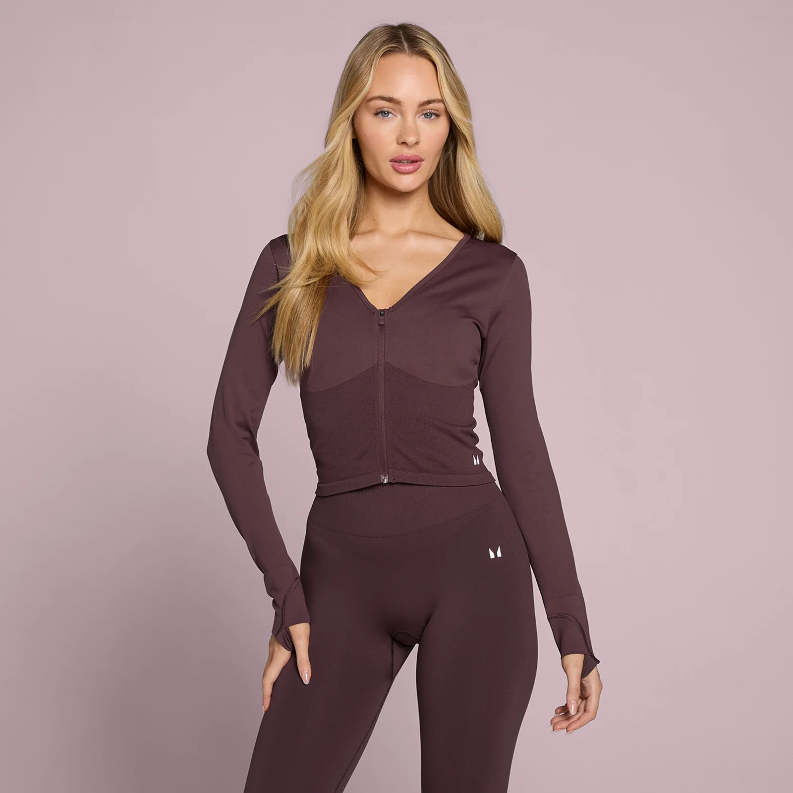 MP Women's Tempo Seamless Cropped Jacket - Fudge - L Image 1