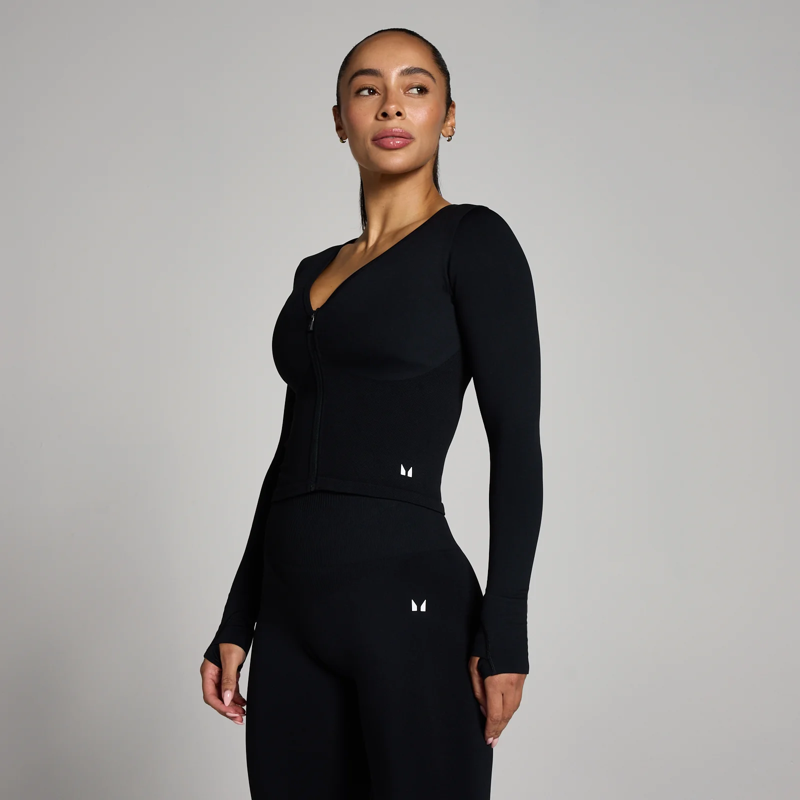 MP Women's Tempo Seamless Cropped Jacket - Black - S Image 1