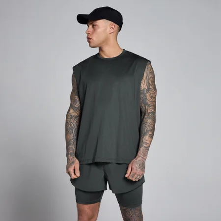 MP Men's Hybrid Oversized Mesh Tank - Washed Black
