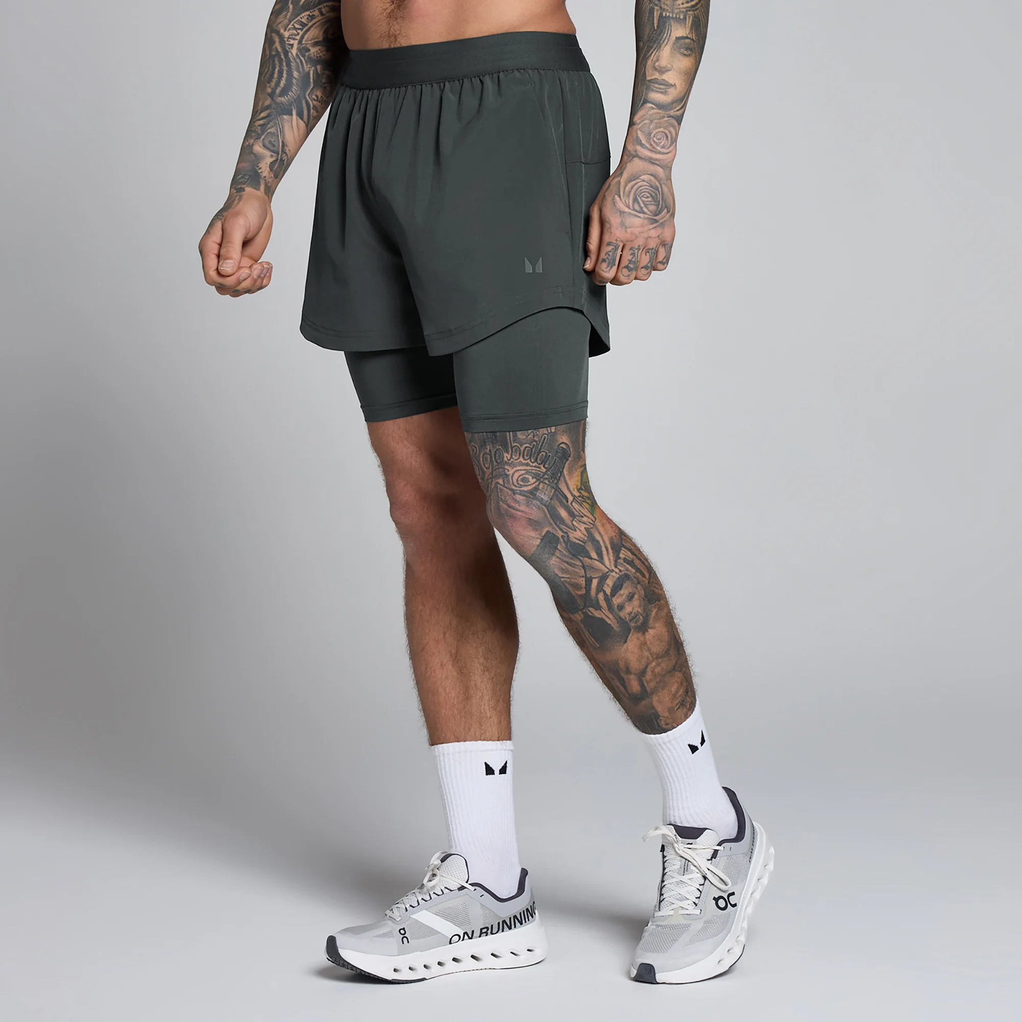 MP Men's Hybrid 5" 2-in-1 Shorts - Washed Black - M Image 1