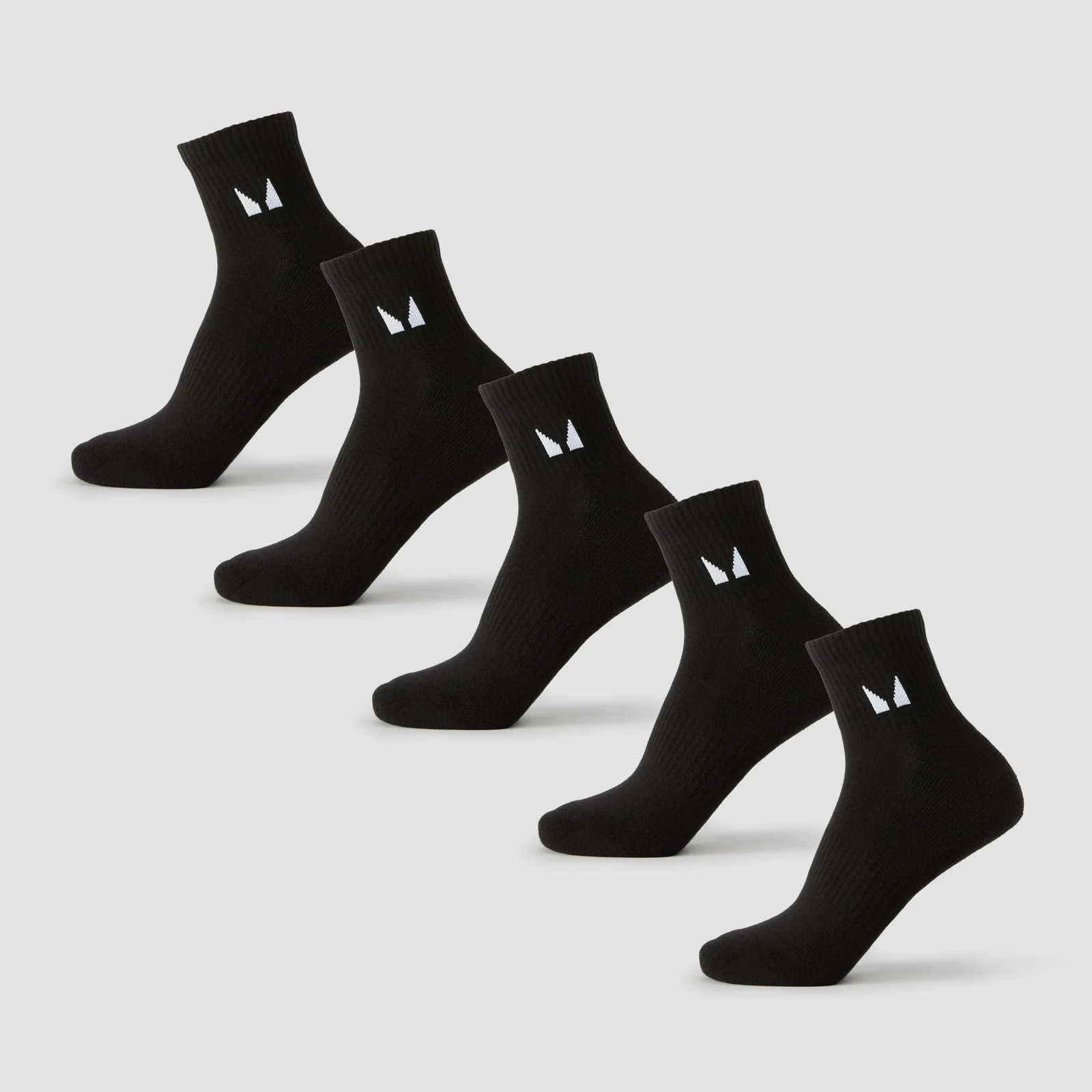 MP Unisex Ankle Socks (5 Pack) - Black - UK 12-14 Image 1