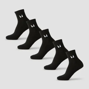 MP Unisex Ankle Socks (5 Pack) - Black - Size UK 9-11
