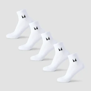 MP Unisex Ankle Socks (5 Pack) - White - Size UK 2-5