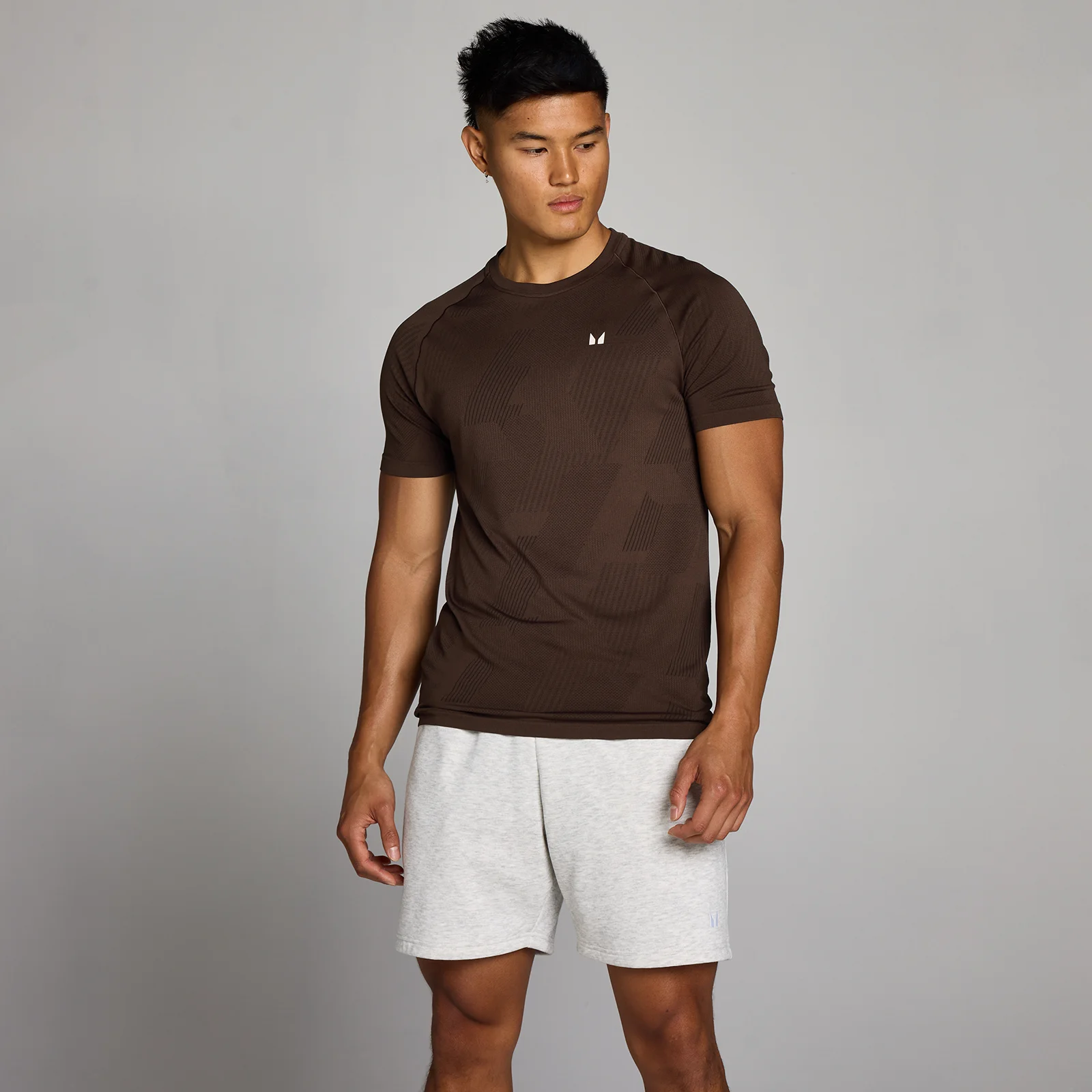 MP Men's Tempo Pillar Graphic Seamless T-Shirt - Cocoa - XS Image 1
