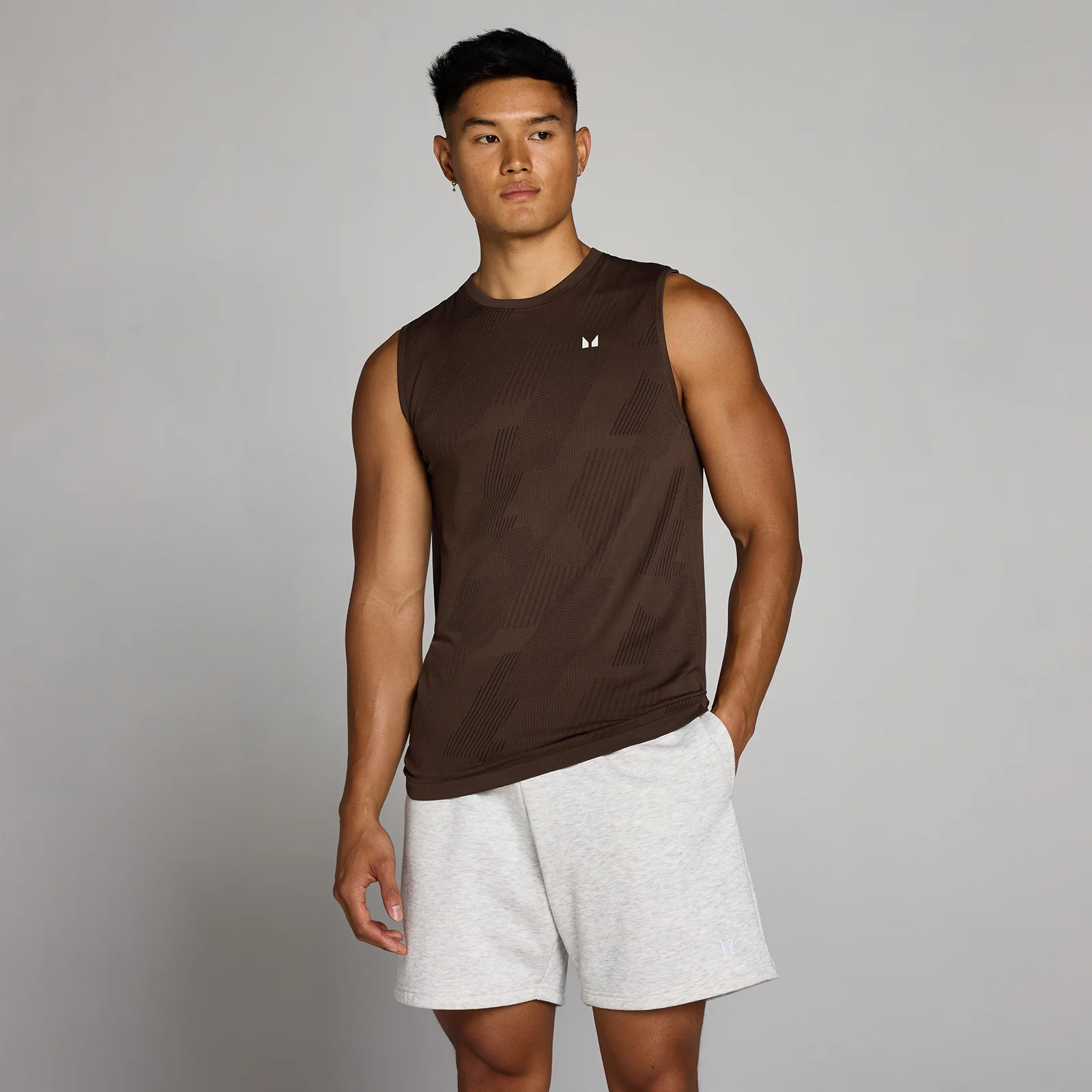 MP Men's Tempo Pillar Graphic Seamless Tank - Cocoa - XS Image 1