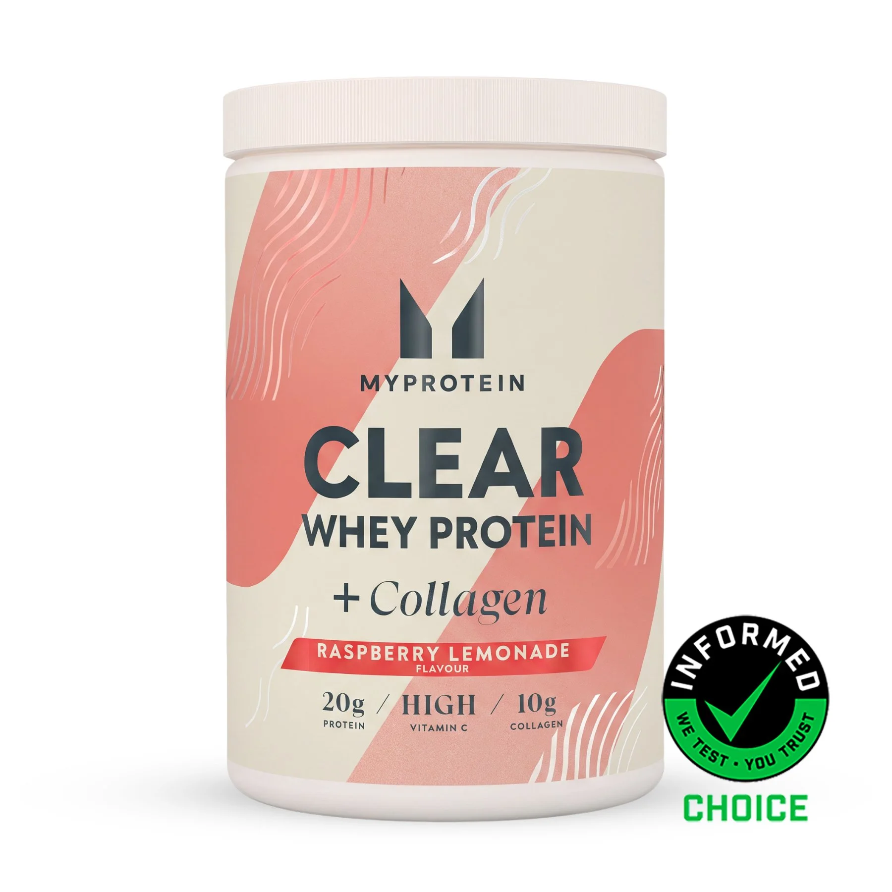 Clear Whey Protein + Collagen - 500g - 20servings - Raspberry Lemonade Image 1