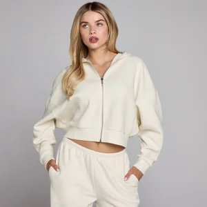 MP Women's Waffle Zip Through Hoodie - Ivory - Size XL