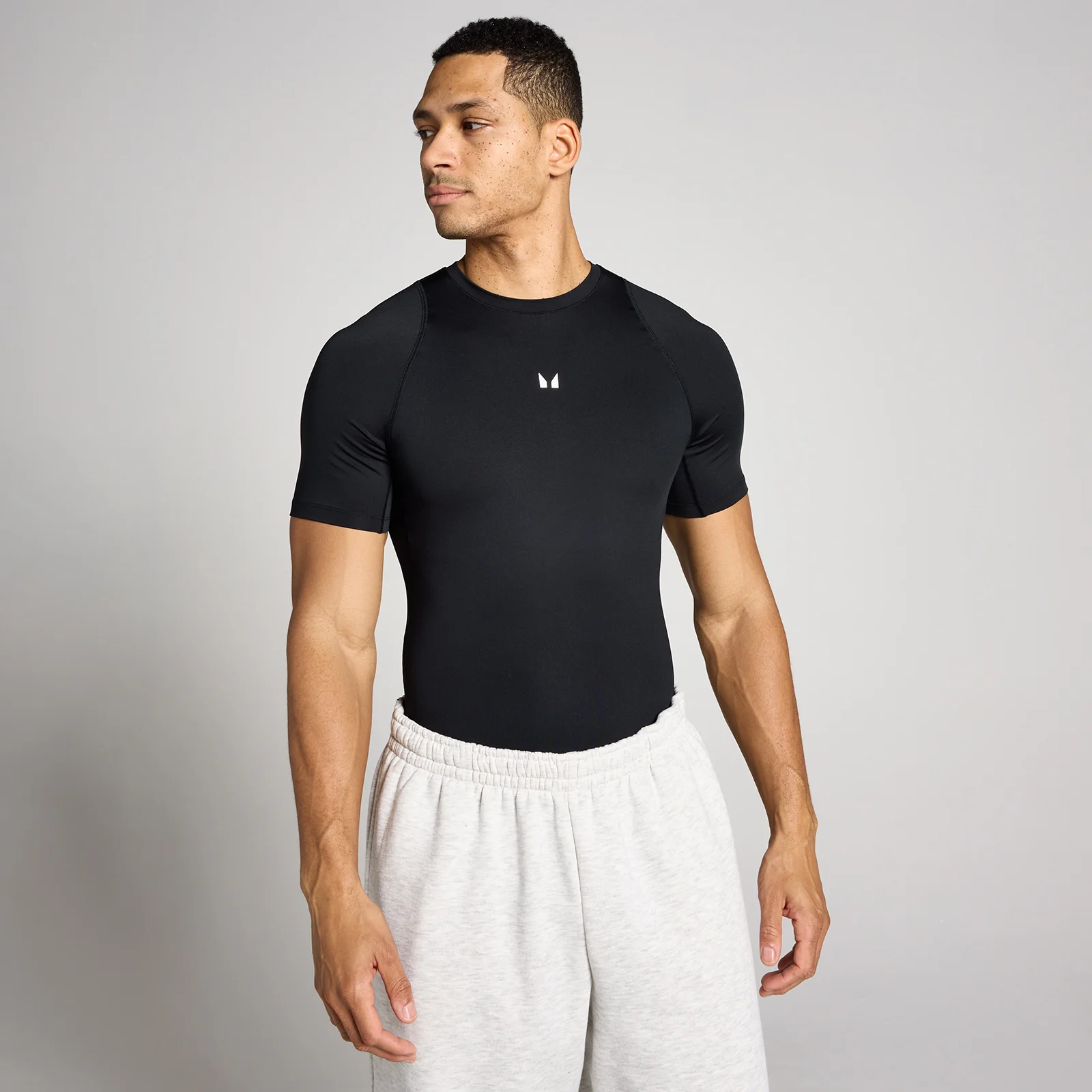 MP Men's Training Short Sleeve Baselayer - Black - XS Image 1