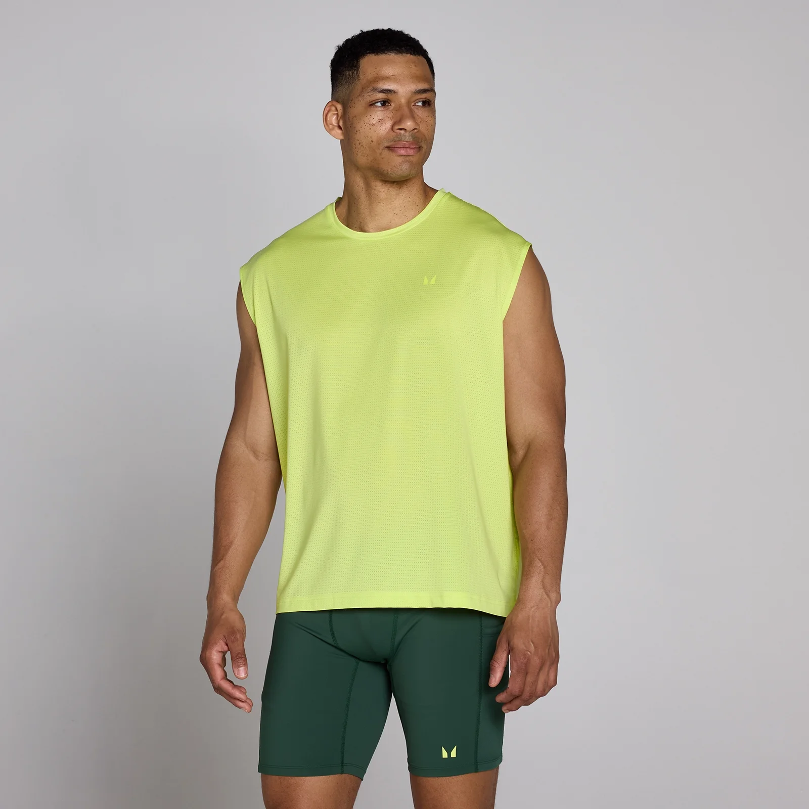 MP Men's Hybrid Oversized Mesh Tank - Lime Green - M Image 1