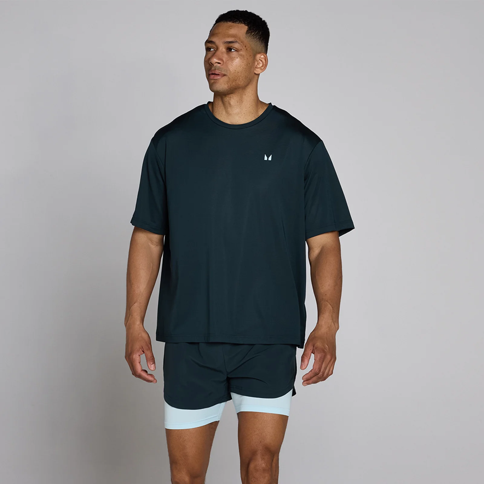 Mp Men's Hybrid Oversized Mesh T-Shirt - Faded Blue - M Image 1