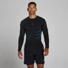 Lift Muscle Fit Seamless Long Sleeve Top - Washed Black/Power Blue