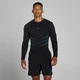 Lift Muscle Fit Seamless Long Sleeve Top - Washed Black/Power Blue