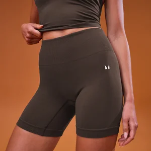 MP Women's Tempo Seamless Scrunch Shorts - Cocoa - Size M
