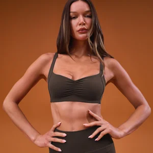 MP Women's Tempo Scrunch Minimal Sports Bra - Cocoa - Size XS