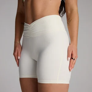 MP Women's Tempo Ruched Front Shorts - Coconut - Size XS