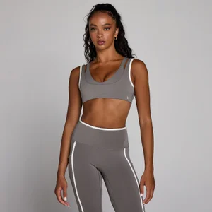 MP Women's Velocity Contrast Double Layer Sports Bra - Ash Grey - Size M