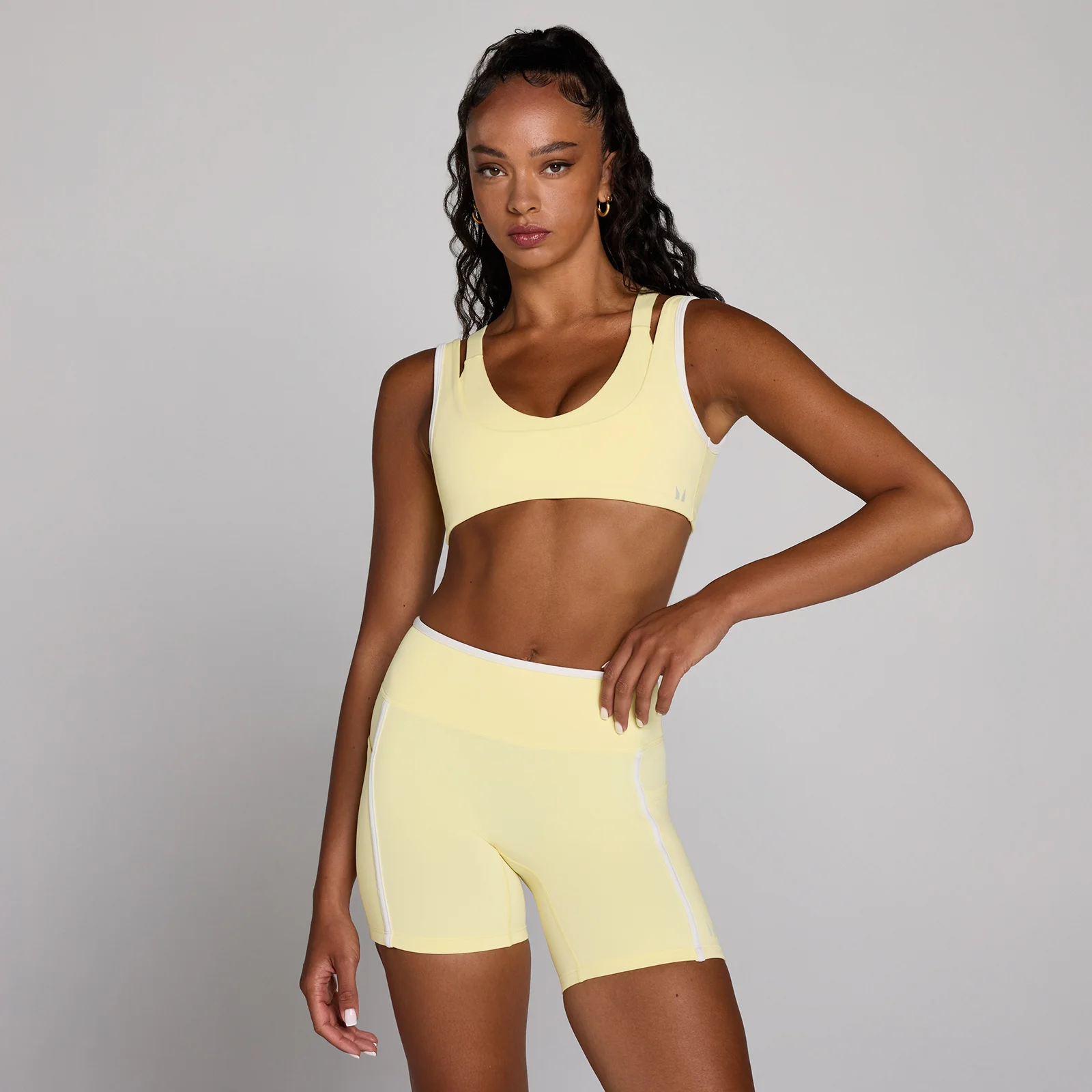 MP Women's Velocity Contrast Double Layer Sports Bra - Buttercream - S Image 1