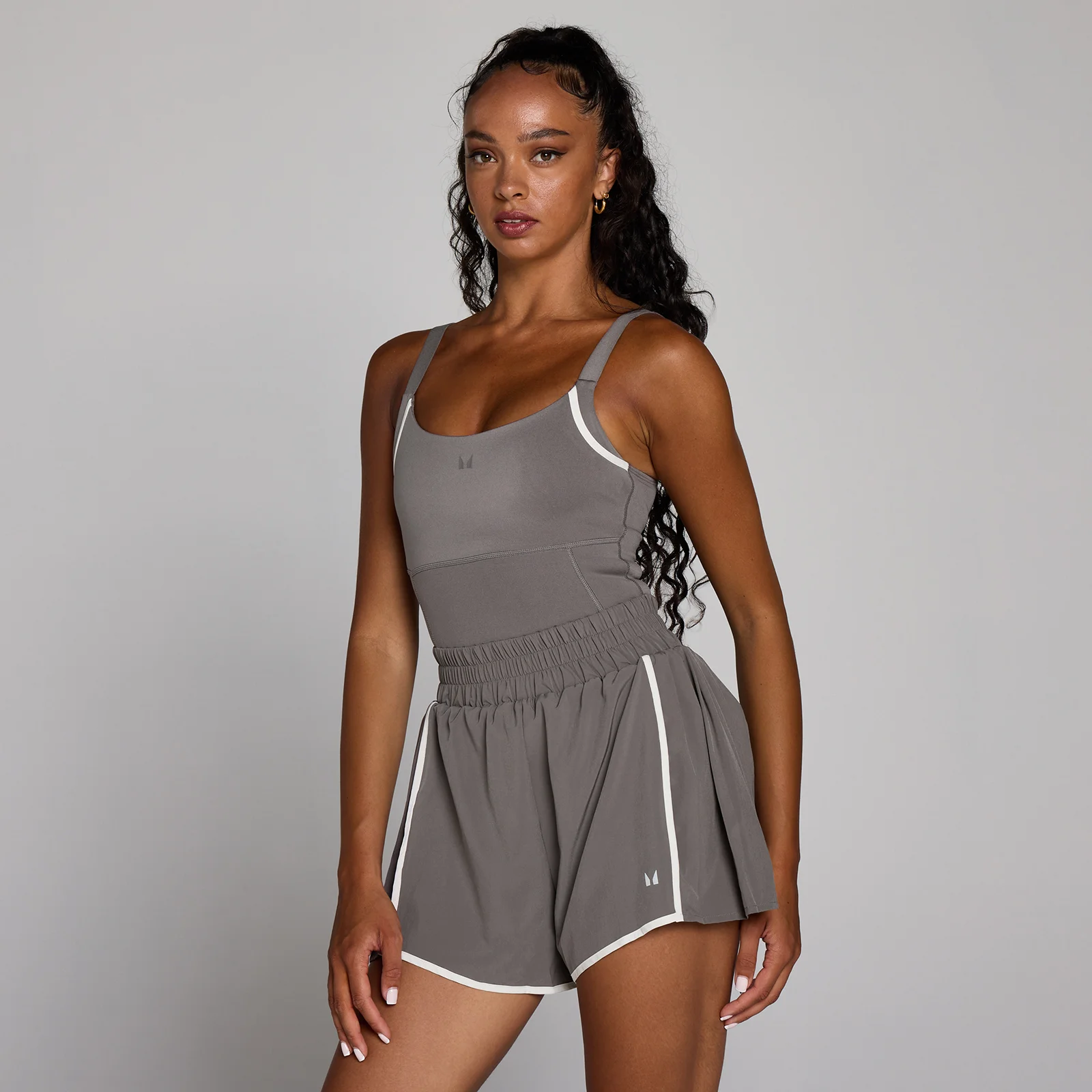 MP Women's Velocity Contrast Pleated All In One - Ash Grey - S Image 1