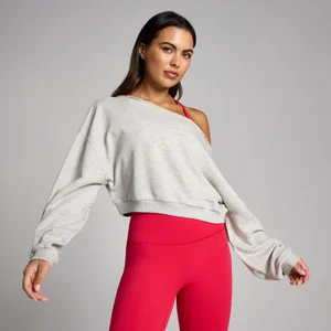 MP Women's Off The Shoulder Sweatshirt - Grey Marl - Size S