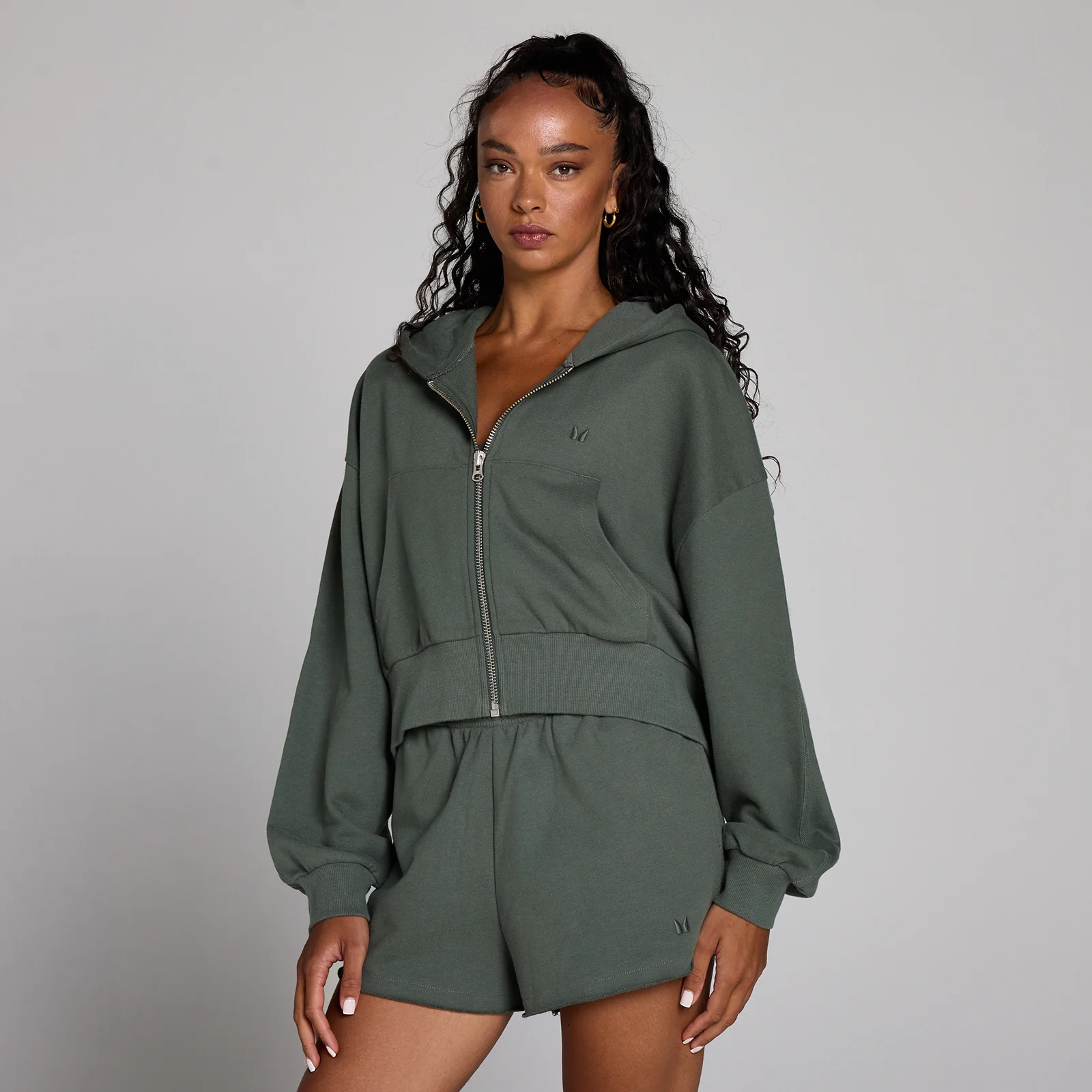 MP Women's Lifestyle Zip Through Hoodie - Cloudy Green - XS Image 1