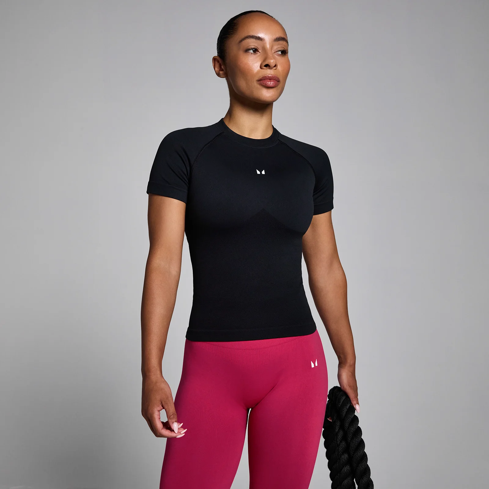 MP Women's Lift Seamless Body Fit T-Shirt - Black - M Image 1