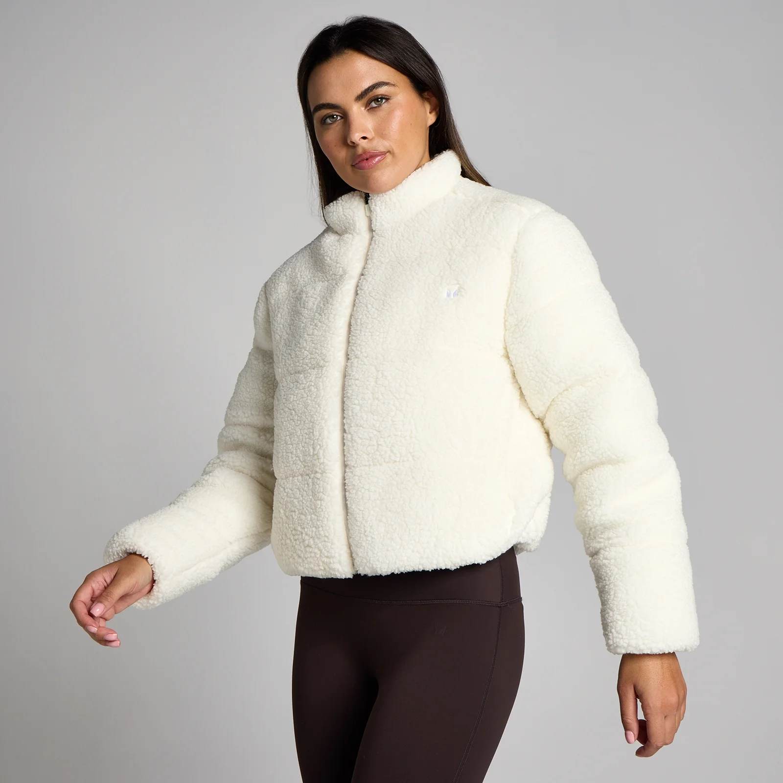 MP Women's Borg Puffer Jacket - Pearl - S Image 1