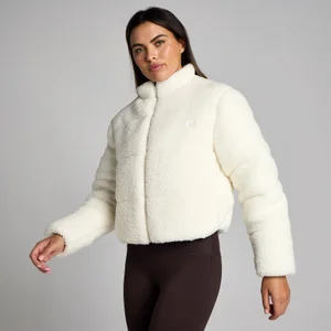 MP Women's Borg Puffer Jacket - Pearl - Size S