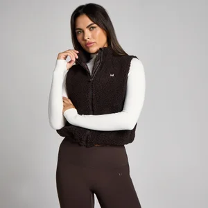 MP Women's Borg Cropped Gilet - Cocoa - Size S