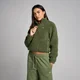 MP Women's Cropped Borg 1/4 Zip Fleece - Washed Olive