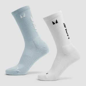 MP Move Club Running Socks (2 pack) - Baby Blue/White - Size UK 9-11