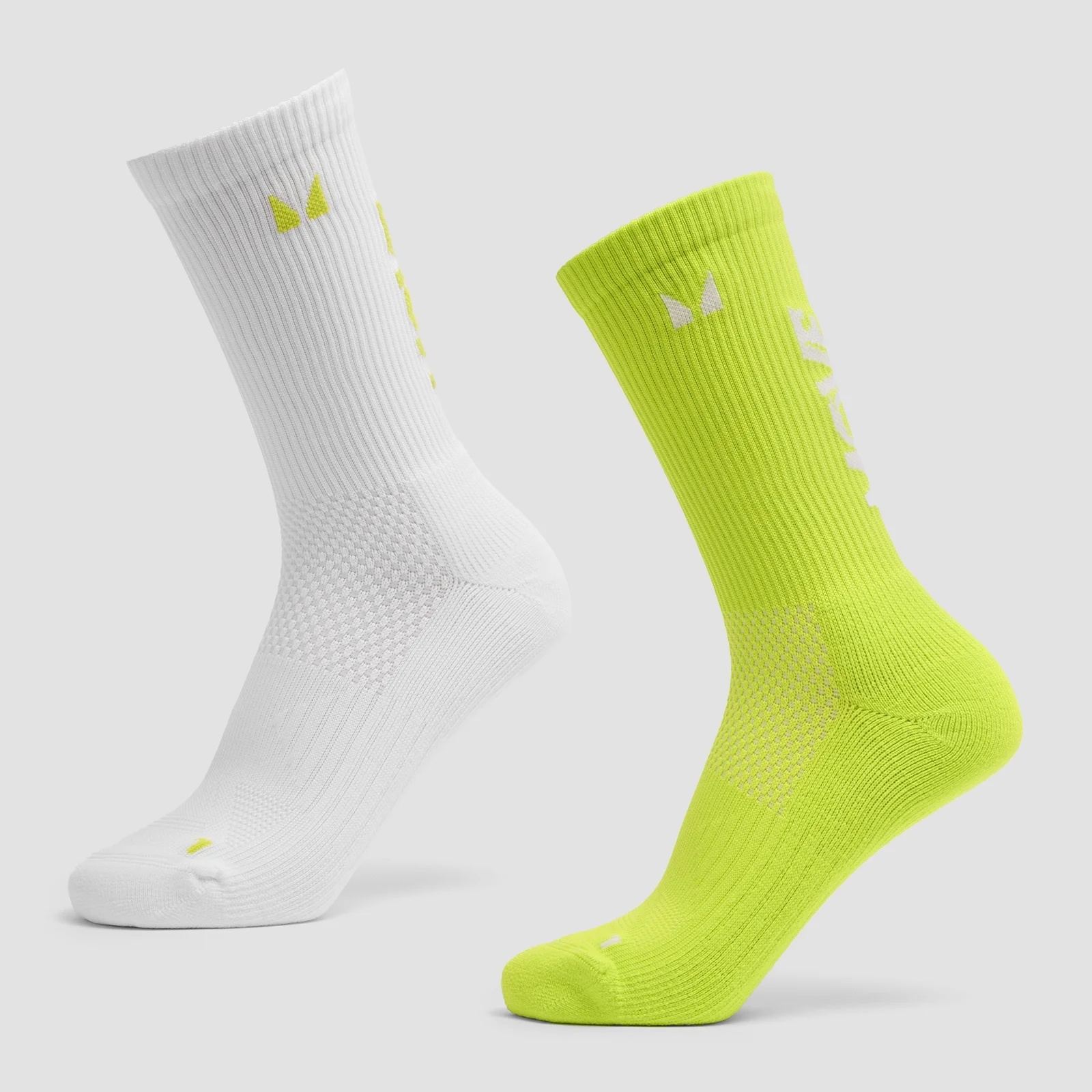 MP Move Club Running Socks (2 pack) - Green Glow/White - UK 6-8 Image 1